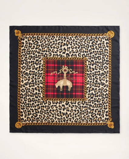 Silk Leopard Golden Fleece® Chain Scarf, image 1