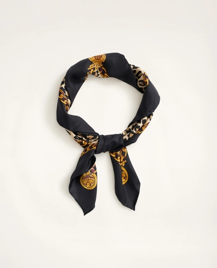 Silk Leopard Golden Fleece® Chain Scarf, image 2