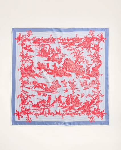 Silk Twill Square Toile Print Scarf, image 1
