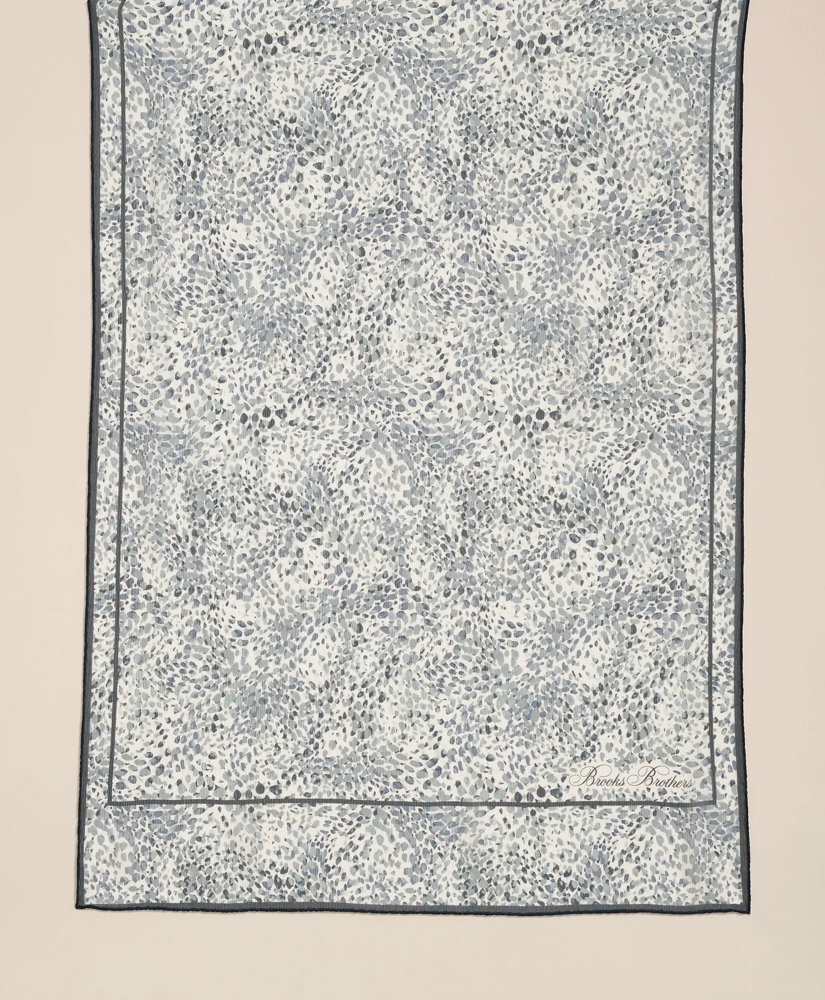 Chiffon Watercolor Motif Crinkle Scarf, image 4