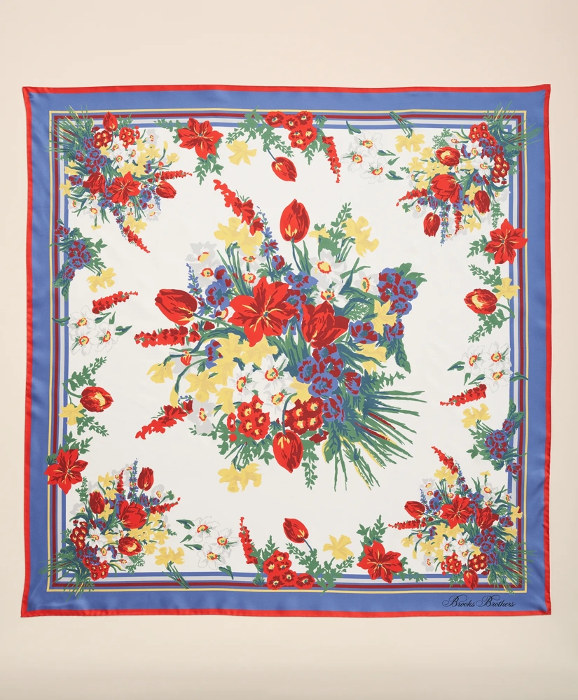 Floral Scarf in Silk Twill, image 2