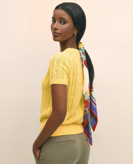 Floral Scarf in Silk Twill, image 3
