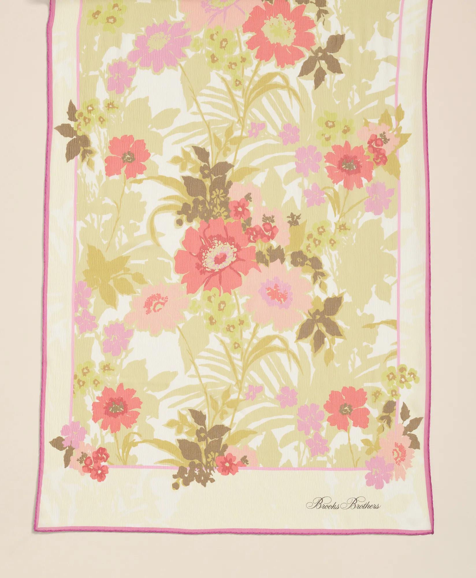 Floral Crinkle Chiffon Scarf