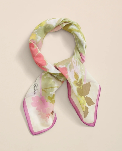 Cotton-Silk Floral Neck Scarf, image 2