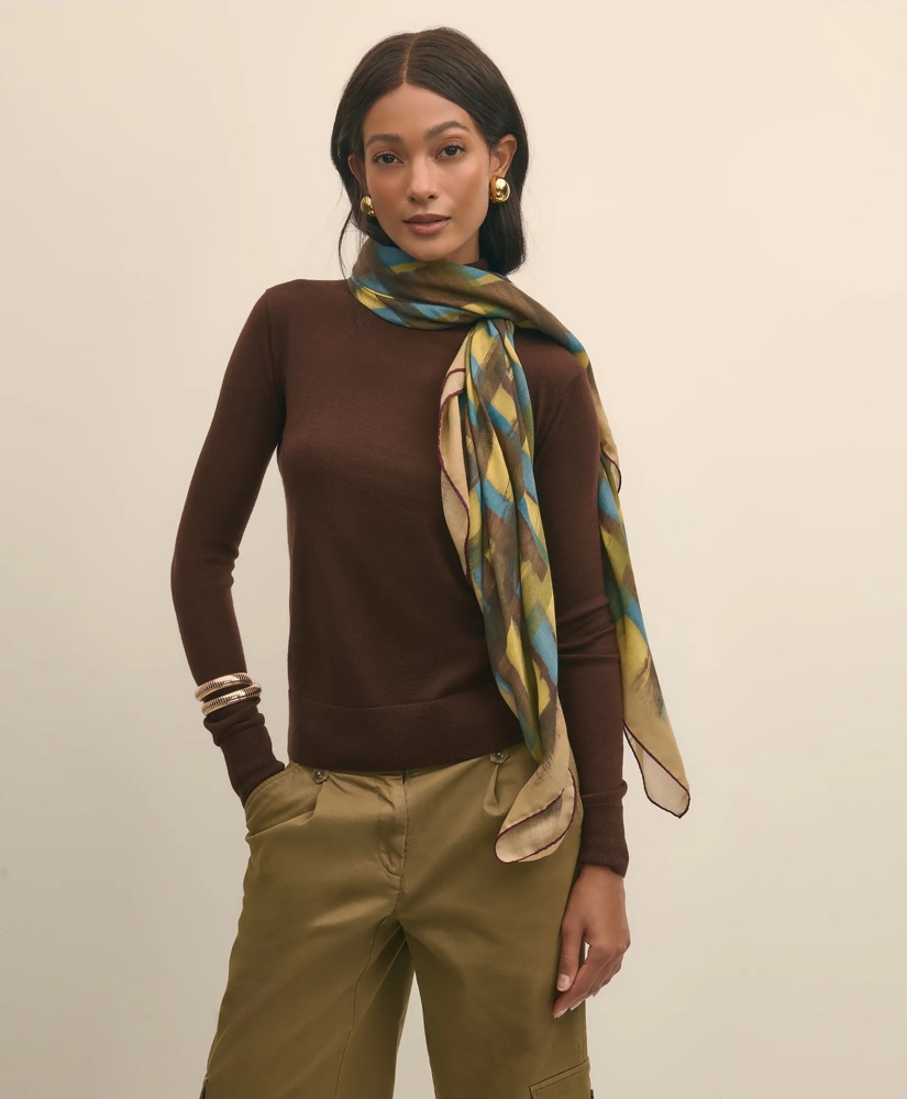 Modal Cashmere Plaid Brush Stroke Scarf, image 2