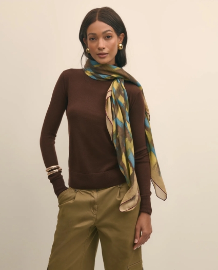 Modal Cashmere Plaid Brush Stroke Scarf, image 2