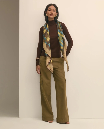 Modal Cashmere Plaid Brush Stroke Scarf, image 3