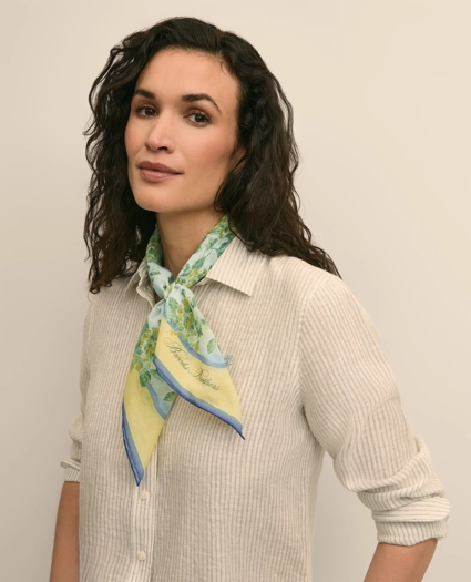 Cotton-Silk Floral Scarf, image 1