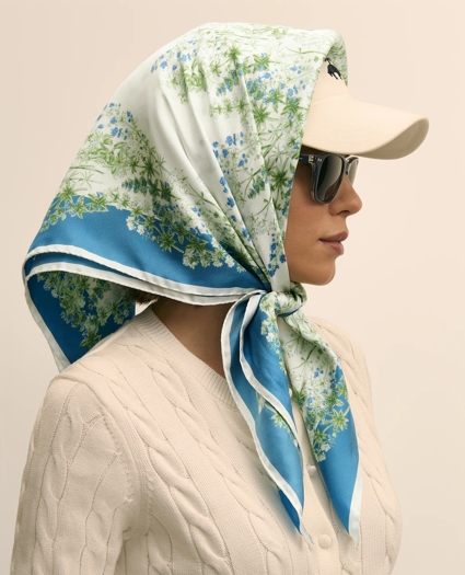 Silk Floral Square Scarf, image 2