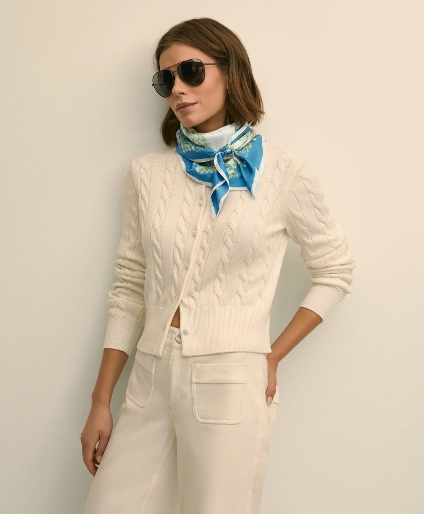 Silk Floral Square Scarf, image 3