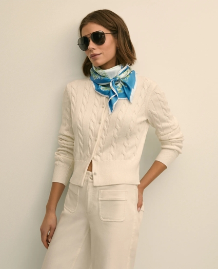 Silk Floral Square Scarf, image 3