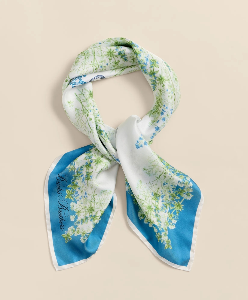Silk Floral Square Scarf, image 4