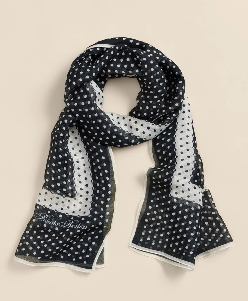 Modal-Linen-Silk Dot Motif Scarf, image 3