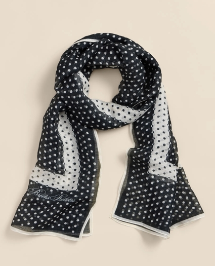 Modal-Linen-Silk Dot Motif Scarf, image 3