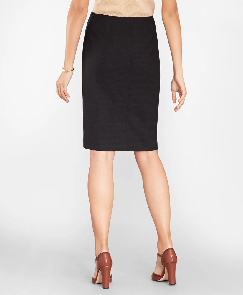 Checked BrooksCool® Merino Wool Pencil Skirt, image 3