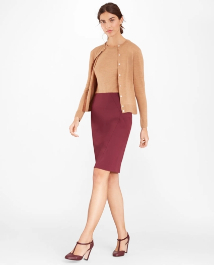 Stretch Wool Twill Pencil Skirt, image 2