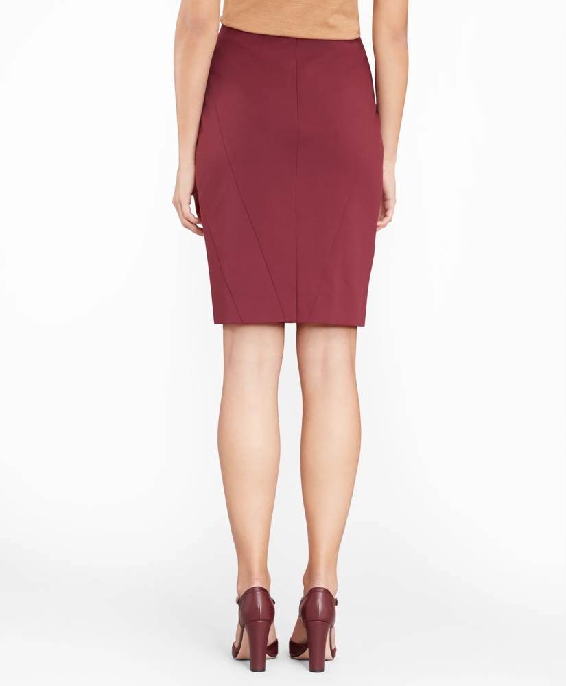 Stretch Wool Twill Pencil Skirt, image 3