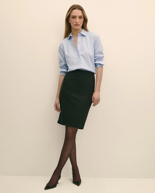 BROOKS BROTHERS THE ESSENTIAL STRETCH WOOL PENCIL SKIRT 