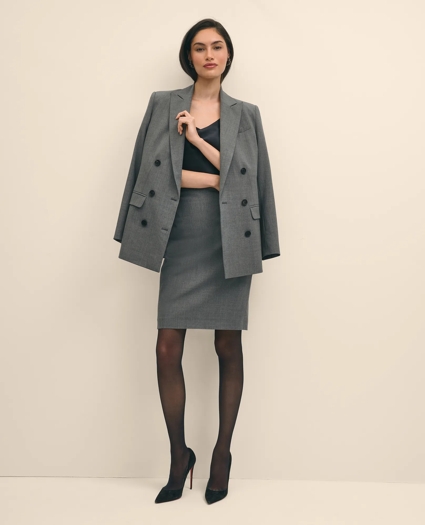 The Essentials Brooks Brothers Stretch Wool Pencil Skirt, image 1
