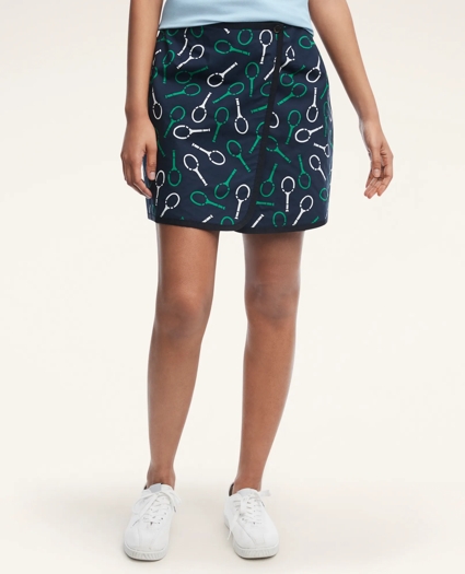 Reversible Print-Embroidered Tennis Skirt, image 1