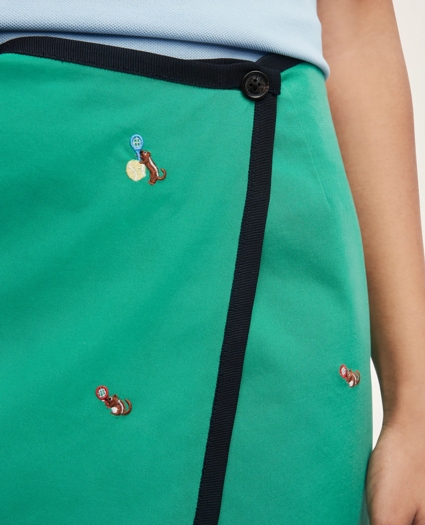 Reversible Print-Embroidered Tennis Skirt, image 3