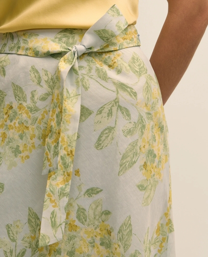 Linen A-Line Waist-Tie Skirt, image 3