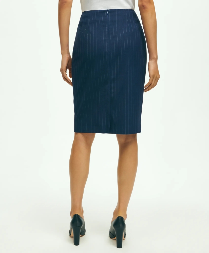 Wool Pinstripe Pencil Skirt, image 3