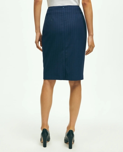 Wool Pinstripe Pencil Skirt, image 3