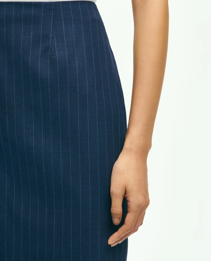 Wool Pinstripe Pencil Skirt, image 4