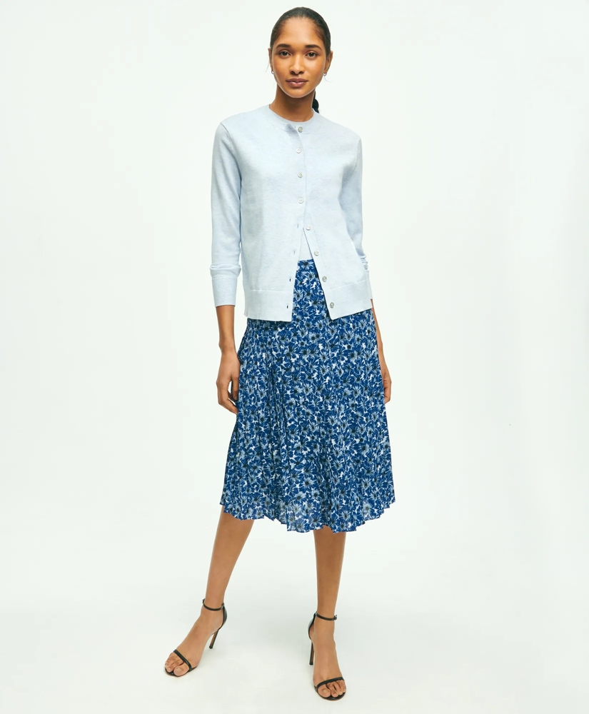 Pleated Poppy Print Skirt, image 2