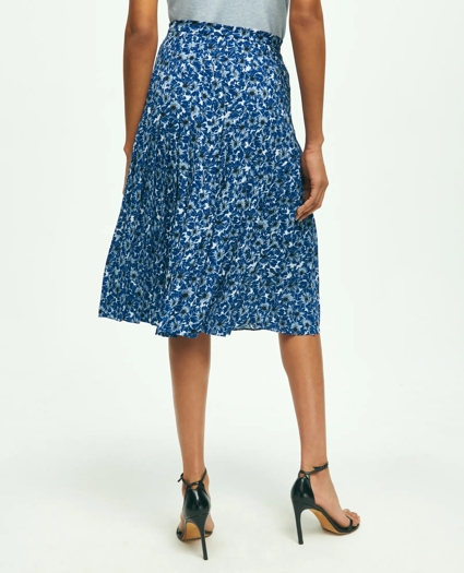 Pleated Poppy Print Skirt, image 3