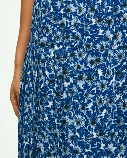 Pleated Poppy Print Skirt, image 4