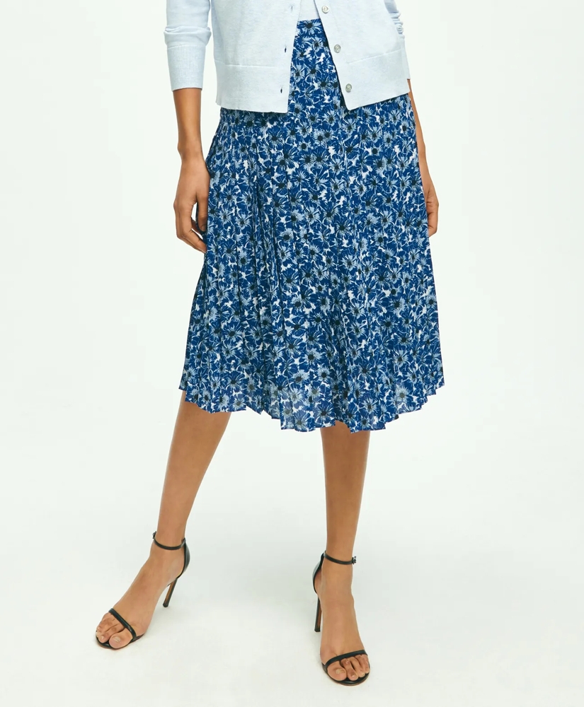 Pleated Poppy Print Skirt, image 5
