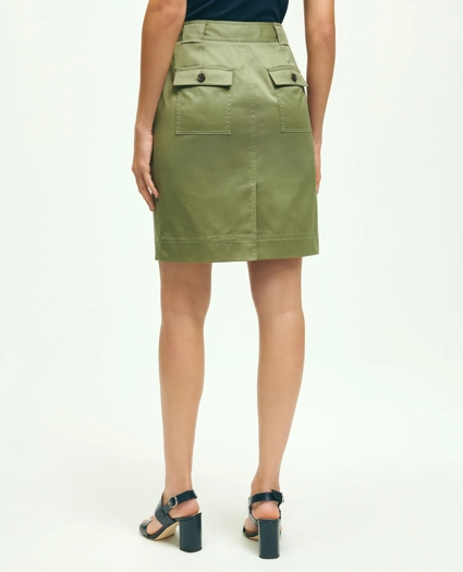 Stretch Cotton Twill Safari Pencil Skirt, image 3