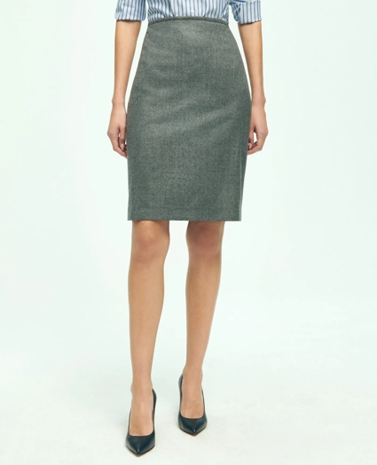 Wool Flannel Pencil Skirt, image 1