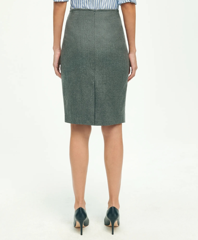 Wool Flannel Pencil Skirt, image 3