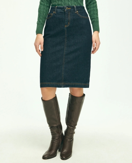 5-Pocket Slim Denim Pencil Skirt, image 1