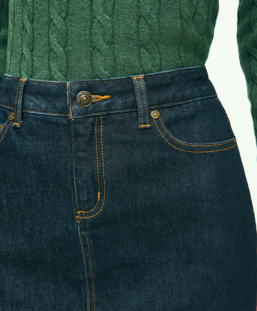 5-Pocket Slim Denim Pencil Skirt, image 4