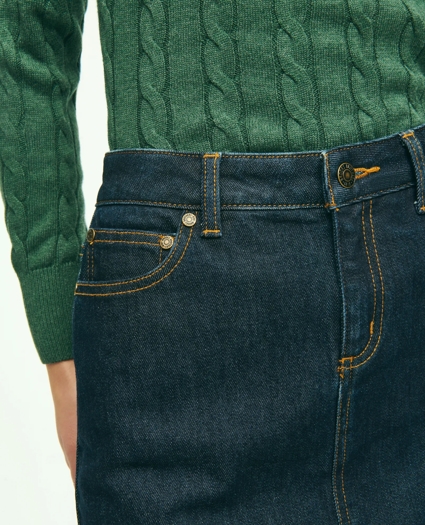 5-Pocket Slim Denim Pencil Skirt, image 5