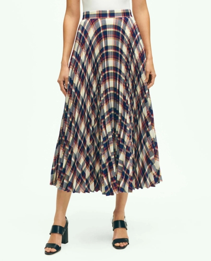 Pleated Madras Skirt, image 1