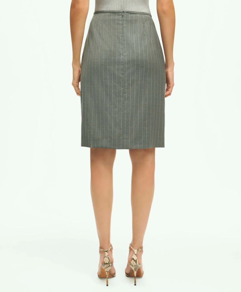 Pinstripe Pencil Skirt in Wool Blend, image 4
