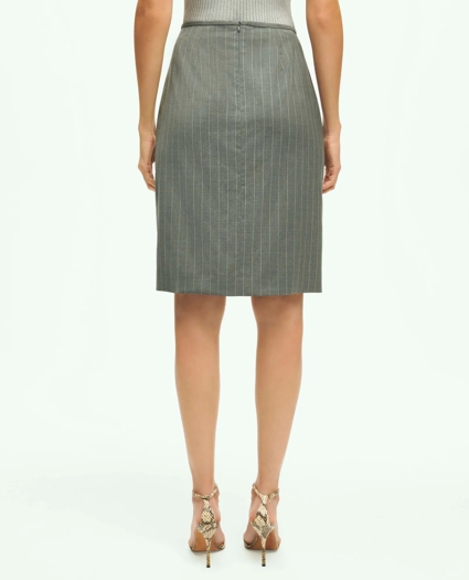 Pinstripe Pencil Skirt in Wool Blend, image 4
