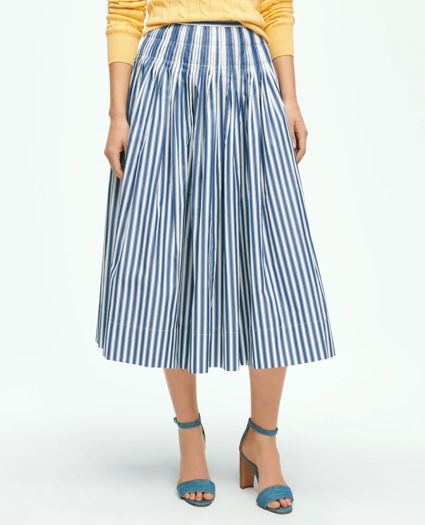 Striped A-Line Skirt In Cotton, image 1