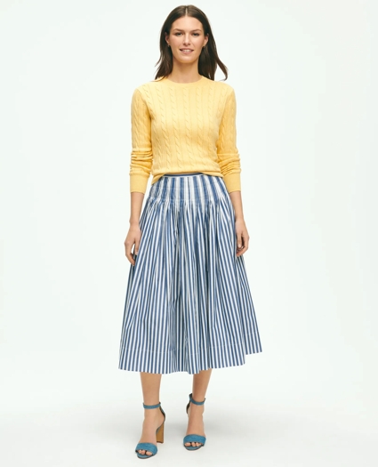 Striped A-Line Skirt In Cotton, image 3
