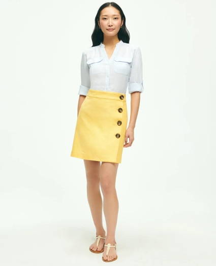 A-Line Wrap Skirt In Basketwoven Cotton, image 2