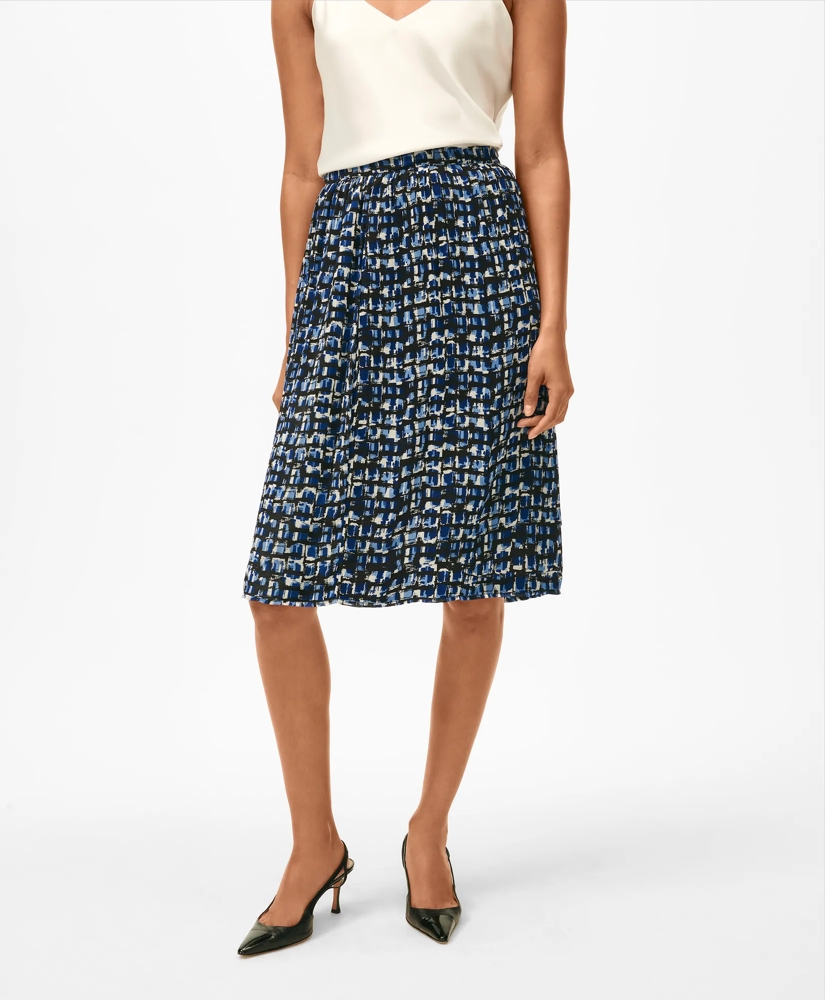 Signature Abstract Skirt in Pleated Chiffon, image 3