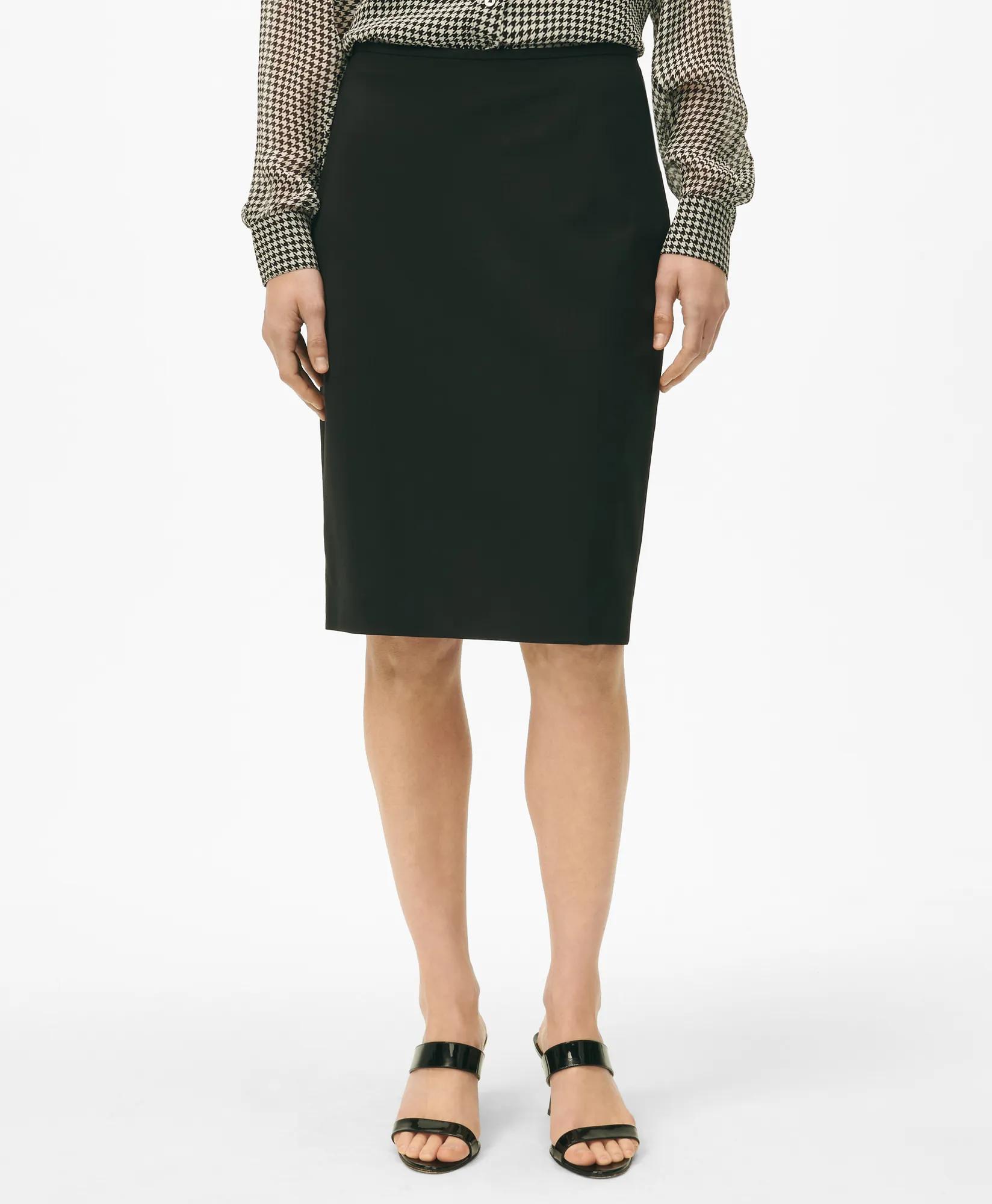 Pencil Skirt in Fine Twill Stretch Crepe, image 1