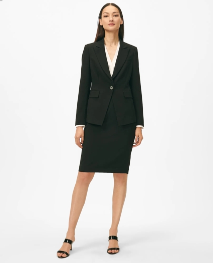 Pencil Skirt in Fine Twill Stretch Crepe, image 1