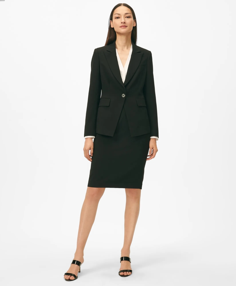 Pencil Skirt in Fine Twill Stretch Crepe, image 3