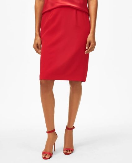 Pencil Skirt in Fine Twill Stretch Crepe, image 2